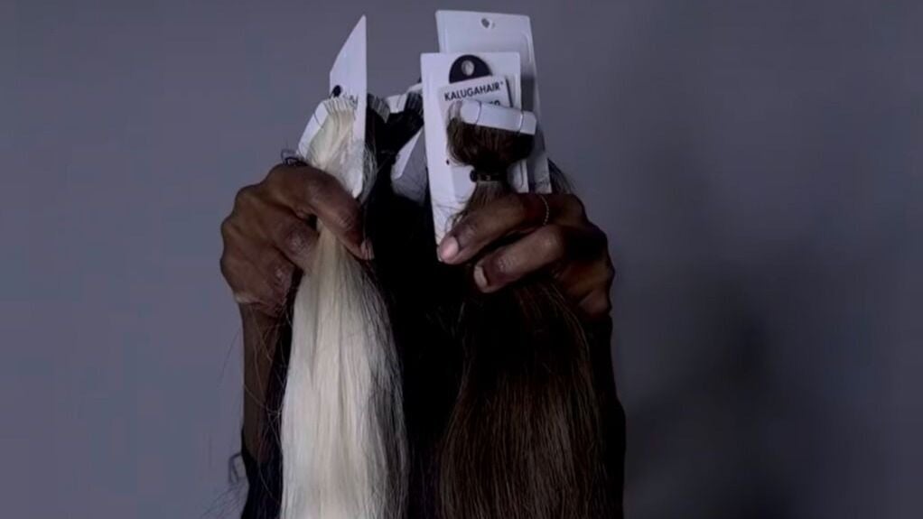 Hair extension wefts at Alma Beauty Center